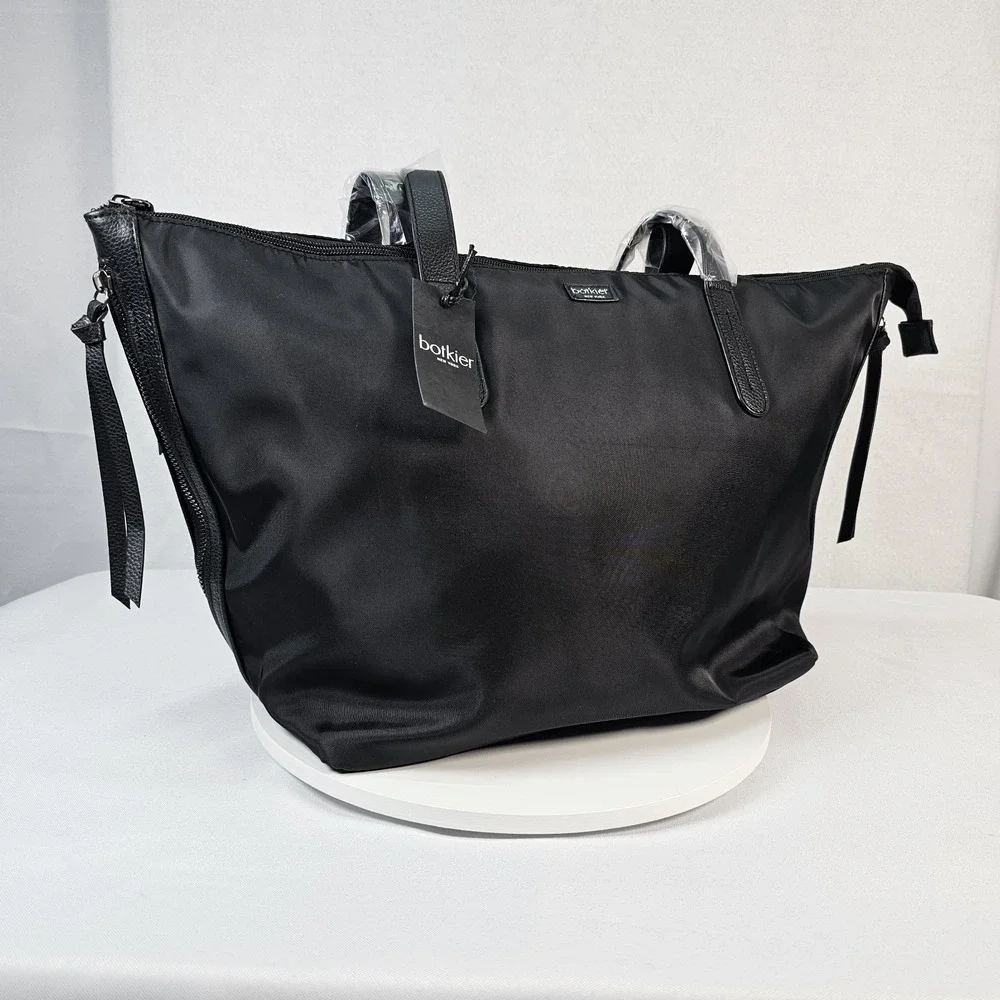 Botkier Tote Bag New York Bond Zipper Accents Organize Laptop Travel Work Black - Picture 1 of 8